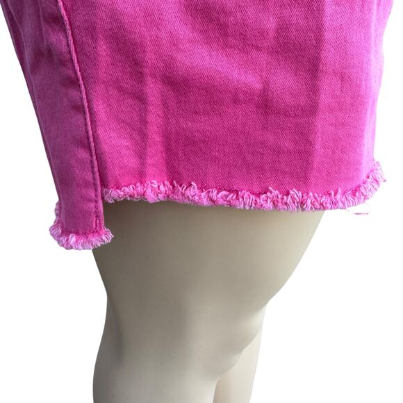 YMI 2X Pink Denim High Waisted Shorts Frayed Hem NWT - Picture 4 of 7